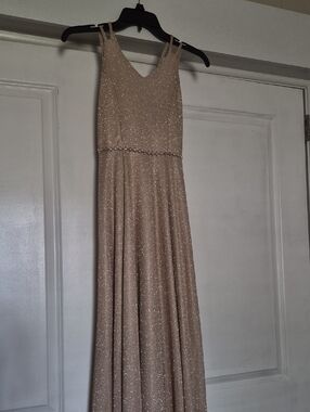 Xtraordinary Sparkling Champagne-Glitter Formal Girls Dress